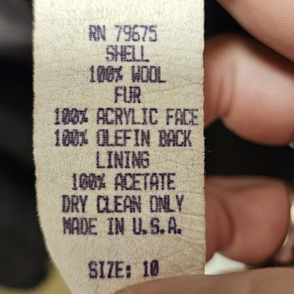 Leslie fay vintage black leopard print wool overcoat jacket womens size 10 - Picture 10 of 10